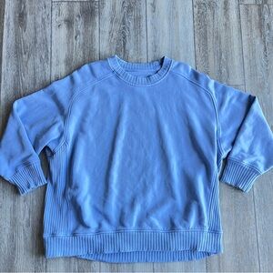 Aerie American Eagle Light Blue Oversized Crewneck Sweatshirt Size Large
